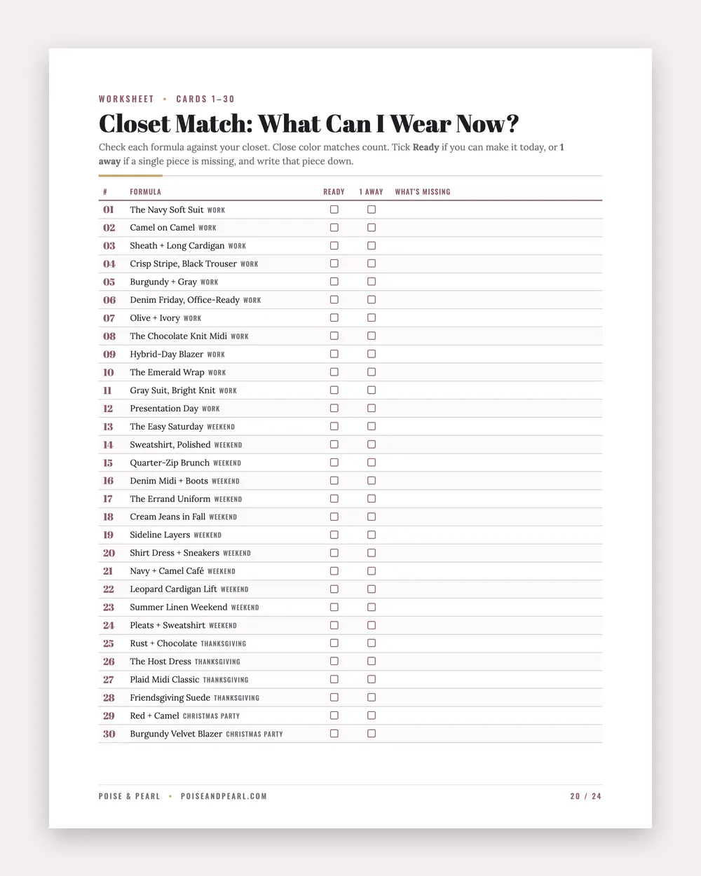 60 Outfit Formula Cards for Women Over 40: inside page 3